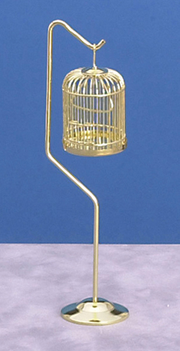Birdcage with Stand, Brass Plated